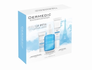 DERMEDIC ZESTAW HYDRAIN 3 Serum Nawadniające Twarz, Szyję i Dekolt - 30ml + Krem Pod Oczy - 15ml + Krem Dogłębnie Nawilżający - 2,5ml