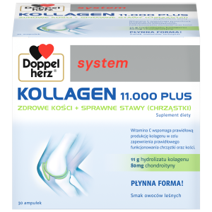 DOPPELHERZ System KOLLAGEN 11.000 PLUS - 30 ampułek x 25ml