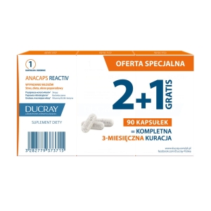 DUCRAY ANACAPS REACTIV Suplement Diety Trójpak - 3x30 kapsułek