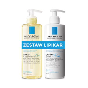 LA ROCHE-POSAY LIPIKAR Zestaw Do Skóry Suchej: Olejek Myjący AP+ 400ml i Balsam AP+M 400ml