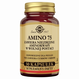 SOLGAR Amino 75 (Aminokwasy Egzogenne W Postaci Wolnej) - 30 Kapsułek