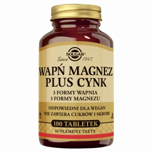 SOLGAR Wapń Magnez Cynk - 100 Tabletek