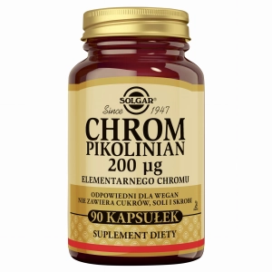 SOLGAR Chrom Pikolinian 200ug Elementarnego Chromu - 90 Kapsułek