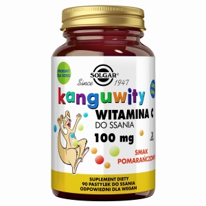 SOLGAR Kanguwity - Witamina C 100 mg (Smak Soczystych Pomarańczy) - 90 Pastylek Do Ssania