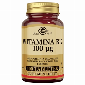 SOLGAR Witamina B12 Naturalna 100 µg - 100 Tabletek