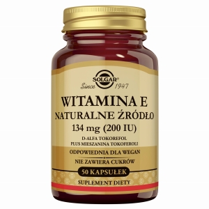 SOLGAR Witamina E Naturalna Na Ochronę Komórek Przed Stresem Oksydacyjnym 134 mg - 50 Kapsułek