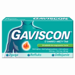 Gaviscon tabl. do żucia  sm.mięty x 24