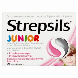 Strepsils Junior truskawkowy past. x 24
