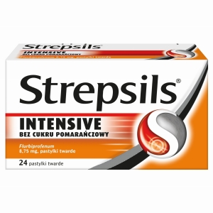 Strepsils Intensive b/cukru pomarańcz. x24