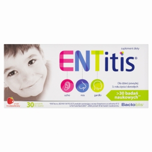 ENTitis sm.truskawkowy past.do ssania x 30