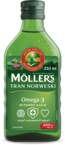 MÖLLER'S TRAN NORWESKI MÓZG-ODPORNOŚĆ-SERCE Omega-3 Naturalny - 250ml