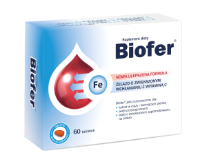 BIOFER ŻELAZO Z WITAMINĄ C Suplement Diety - 60 tabletek