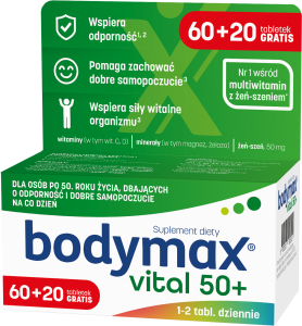 BODYMAX VITAL 50+ Odporność - 80 tabletek (60+20 szt. GRATIS)