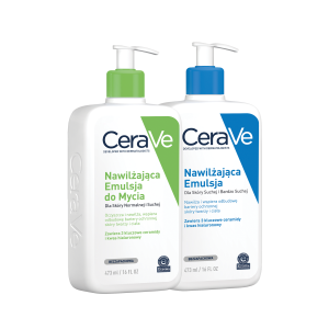CERAVE Zestaw Dla Skóry Suchej i Bardzo Suchej: Nawilżający Żel Do Mycia - 473ml + Nawilżająca Emulsja - 473ml