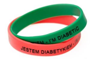 Opaska silikonowa "Jestem diabetykiem"