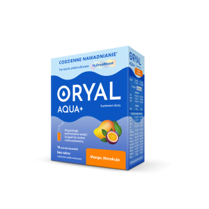 Oryal Aqua+ smak mango-marakuja, saszetki - 14 szt.