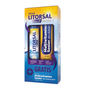 ZDROVIT Litorsal Senior+ dla diabetyków + Multiwitamina Senior dla diabetyków, tabletki musujące - 20 + 24 szt.