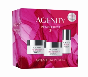 AGENITY Menoperfect 3° Zestaw (Łagodzący krem wypełniający na dzień SPF 20 - 50ml + Odżywczy krem wypełniający na noc - 50ml + Wypełniająco-liftingujący krem pod oczy - 15ml)