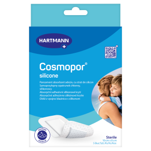 HARTMANN Cosmopor Samoprzylepny opatrunek chłonny silikonowy 10 cm x 8 cm - 5 szt.