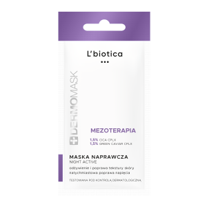 L'BIOTICA DERMOMASK Night Active Naprawcza maseczka mezoterapia - 12ml