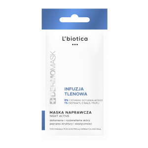 L'BIOTICA DERMOMASK Night Active Naprawcza maseczka infuzja tlenowa - 12ml
