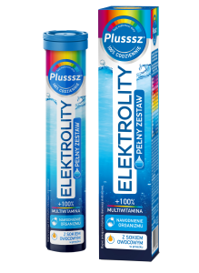 Plusssz Elektrolity +100% Multiwitamina, tabletki musujące - 24 szt.